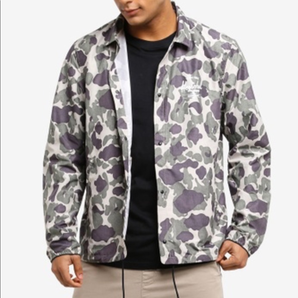 Hershel camo coach windbreaker button up jacket